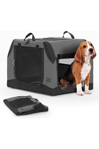 Petsfit Foldable Dog Transport Box, for Car and Home Use, Luggage and Rear Se...