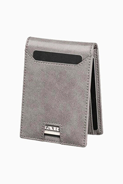 ALVARINO Genuine Leather Slim Card Holder Wallet Gray - Gray