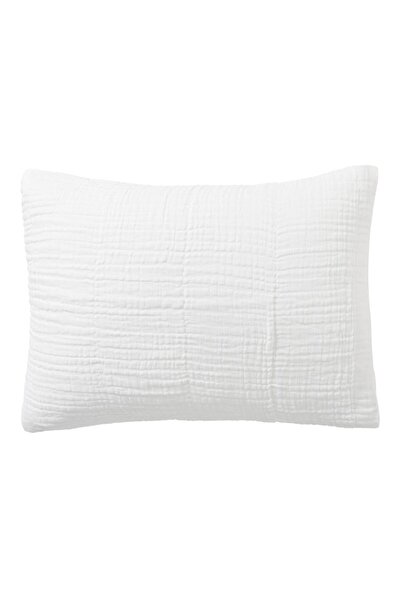 Pottery Barn Bulut Linen Damask Pillowcase, Linen and Cotton, Soft Construction