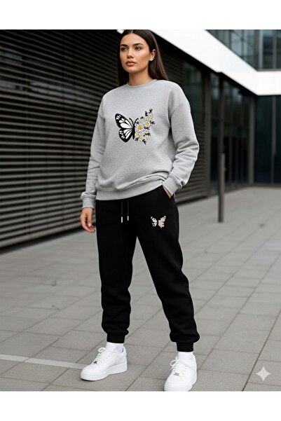 orwen life est. 2022 Women's Floral Butterfly Printed Oversize Sweatshirt & T...