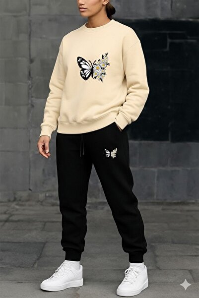 orwen life est. 2022 Women's Floral Butterfly Printed Oversize Sweatshirt & T...
