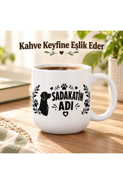 HiperAD Reklam Loyalty Name Written Dog Patterned Porcelain Mug 300 ml White ...