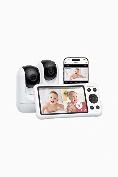 Momcozy 5-Inch Bm04 Dual Mode2 Camera Smart Baby Monitor - White