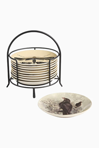 Crate & Barrel Cadılar Bayramı 6" Standlı Meze Tabağı, 10'lu Set, El Yapımı S...