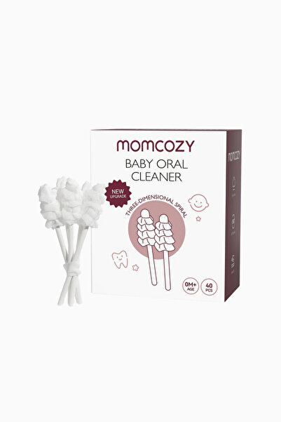 Momcozy Bebek Dil Temizleme Mendili 40’lı Hijyenik Set - beyaz