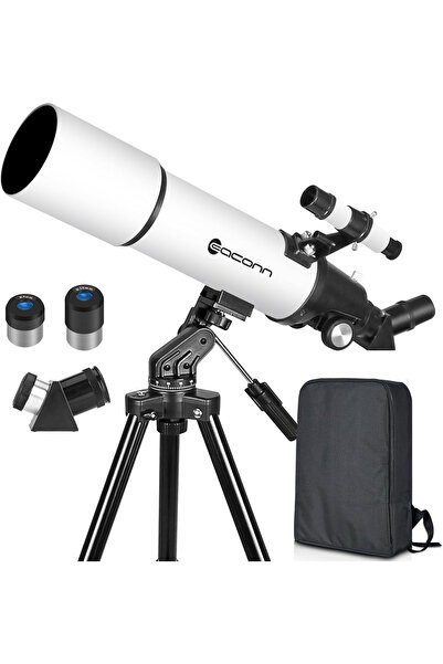 80mm Seyahat Tipi Astronomi Teleskobu, Yeni Başlayanlar ve Yetişkinler için Setli