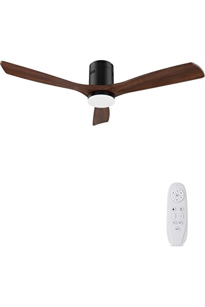 AUTODAY Wooden Ceiling Fan with Light Dimmable Led 24W Silent Dc Motor 38W 132cm