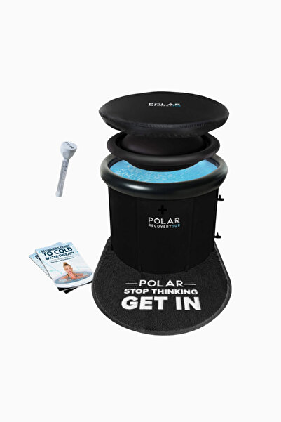 Polar Recovery 2.0 Ice Bath Mat Bundle, 390L Taşınabilir Buz Küveti - siyah