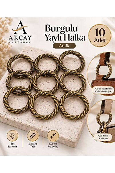 Akçay Aksesuar 10 قطع من حلقات الزنبرك المعدنية الملتوية - القطر: 2.5 سم