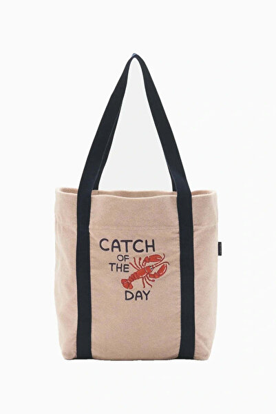04651/ A TRIP IN A BAG Kids Terry Beige Cotton Beach Bag - Beige