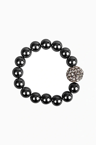 Horka Stoned Pearl Hair Elastic, Luxury Racing Bun Accessory - Black