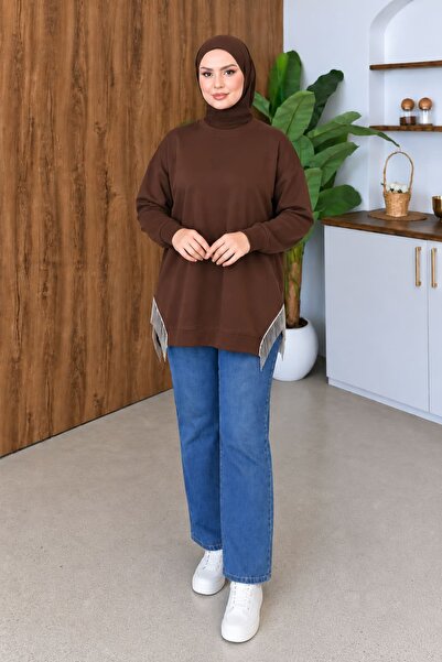 aymiraa Women's Tassel Detailed Comfortable Fit Hijab Sweatshirt Tunic