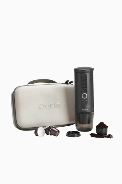 Outin Nano Taşınabilir Espresso Makinesi Seyahat Hediye Seti - gri