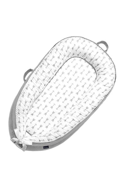 Little Story Arrow Grey Newborn Lounger Bed Breathable and Portable