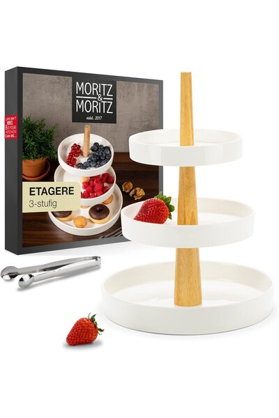Moritz & Moritz 3 Tier Porcelain Fruit Solid