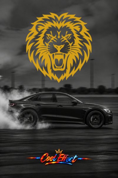 Cool Effect Aslan Başı Oto Sticker Araba Arka Cam Sticker Kesim Folyo