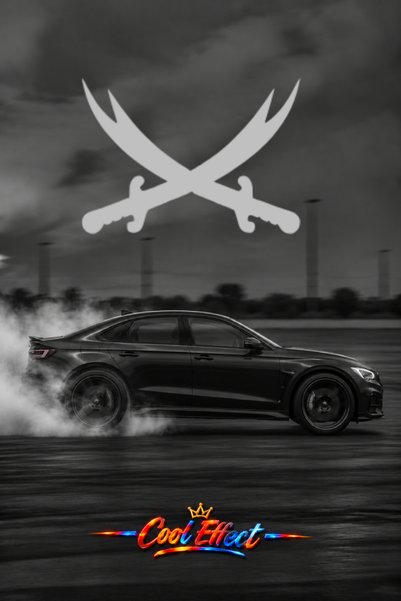 Cool Effect İkiz Zülfikar Oto Sticker Araba Arka Cam Sticker Kesim Folyo