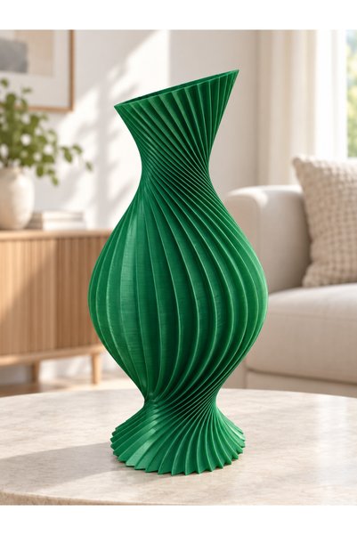 Genel Markalar 3D Baskı Spiral Tasarım Dekoratif Vazo Modern Salon Aksesuarı