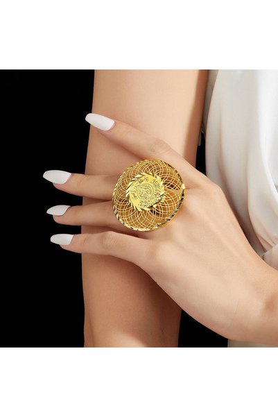 Generic High Quality Islamic Religious Arabic Dubai Trendy Women's Fashion Gold Plated Copper Engagemen