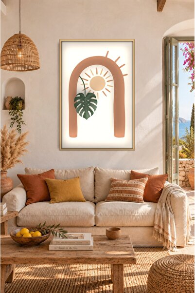 ZURİ DESİGN Boho dvostruki luk, okvir za slike monstere, izgled MDF zidne sli...