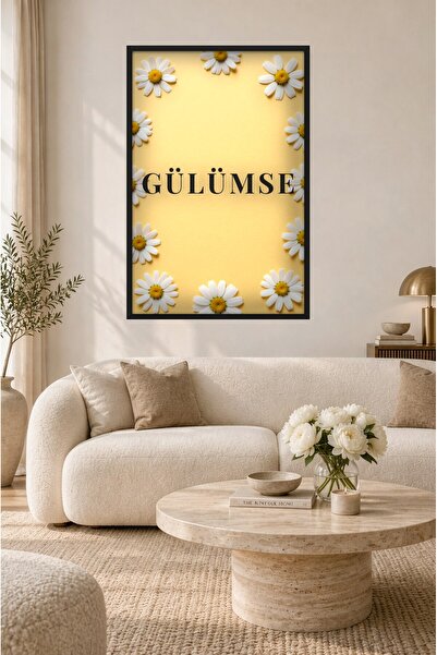 ZURİ DESİGN Smile Written Painting Frame Look MDF zidna slika