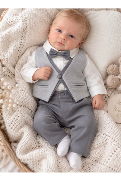 Cherub Baby Erkek Bebek Top Düğmeli Yelekli Smokin Mevlüt Takımı Bebek Takım ...