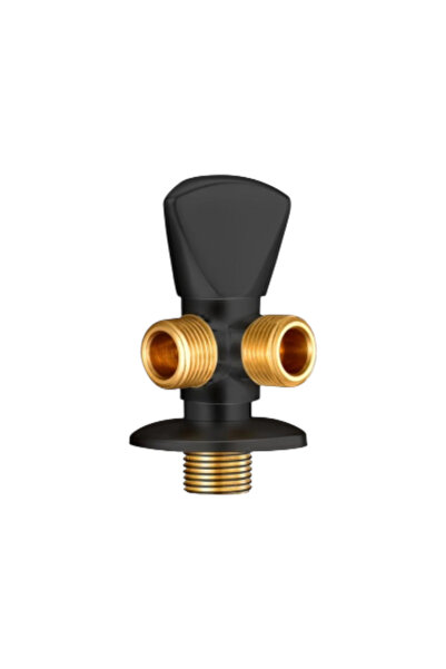 helemend Two-outlet brass angle valve, 7-year warranty - black