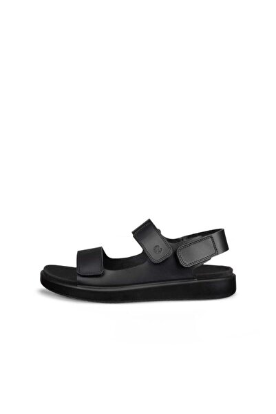 Ecco Flowt Erkek Siyah Deri Sandalet