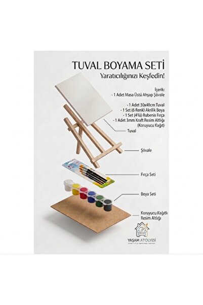5 li set Tuval Boyama seti