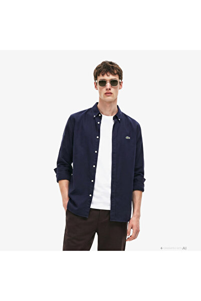Lacoste Erkek Regular Fit Düğmeli Yaka Lacivert Gömlek