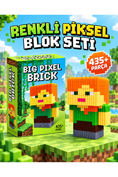 Öz-bal Büyük Maceracı Kadın Karakter 3D Piksel Blok Yapım KitiMaket Blok Yapb...
