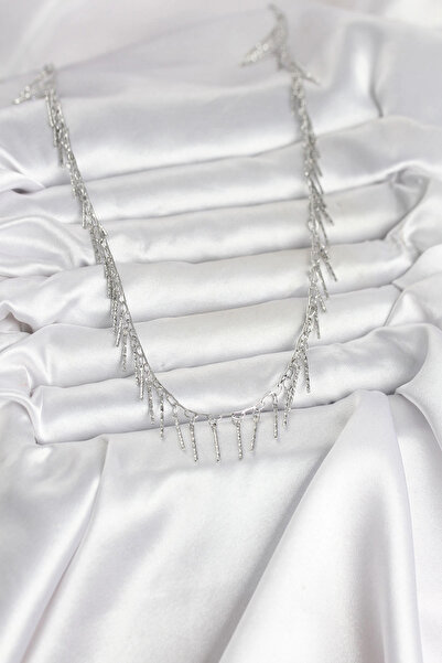 online kapsulavm avm alışveriş Brass Silver Color Fringed Model Women's Necklace