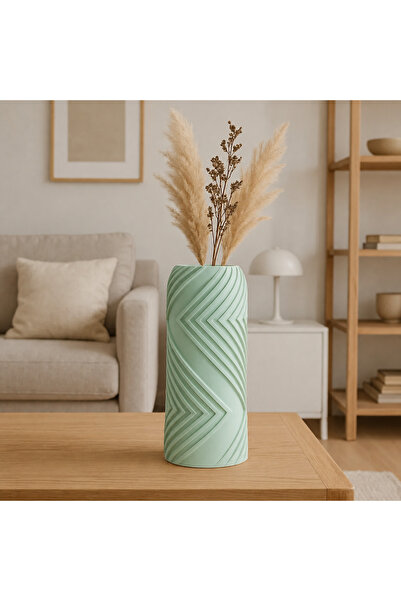 Bezos Vază decorativă cu imprimeu 3D - Vază decorativă cu dungi geometrice - ...