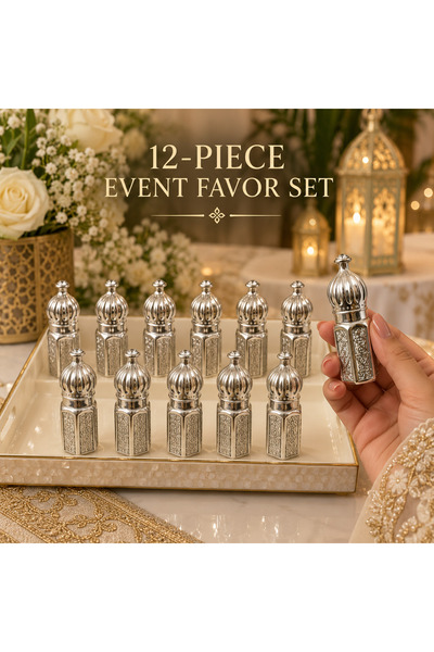 Generic 12 Empty Silver Attar Bottles for Wedding & Engagement Favors, Perfum...