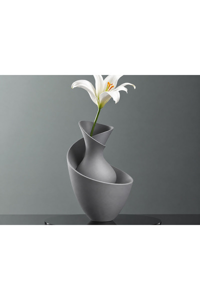 Bezos Vază cu imprimare 3D - Vază decorativă cu formă fluidă - Gri