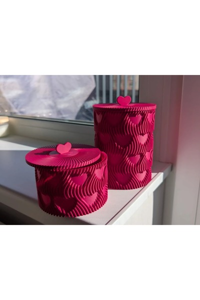 Bezos 3D Baskı Kalp Kapaklı Dekoratif Saklama Kutusu Takı Aksesuar Organizer ...
