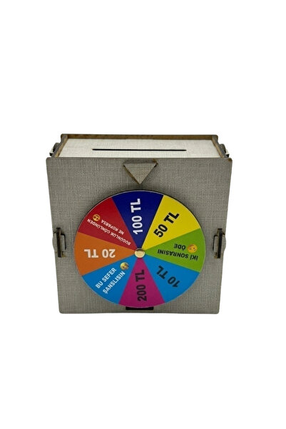 online kapsulavm avm alışveriş Wooden Piggy Bank with Wheel of Fortune Game