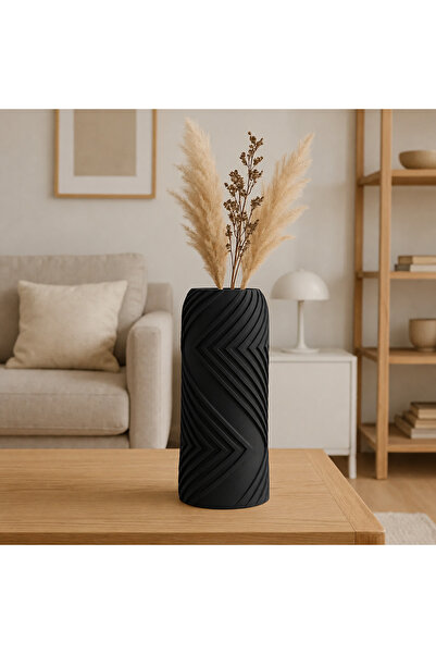 Bezos Vază decorativă cu imprimeu 3D - Vază decorativă cu dungi geometrice - ...