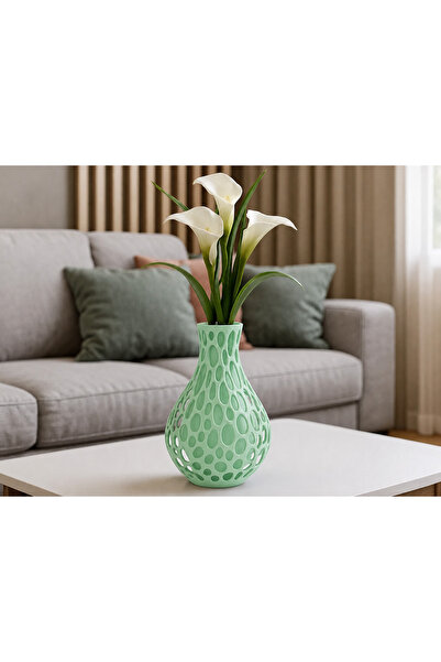 Bezos Vază cu textură tip fagure, imprimată 3D - Vază decorativă perforată - ...