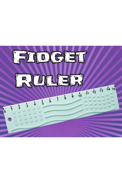 Bezos 3D Printing Tactile Fidget Ruler - Embossed Stress and Focus Toy - Mint