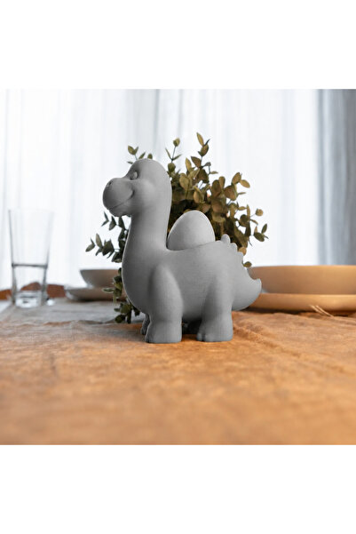 Bezos 3D Printed Dinosaur Egg Cup - Cute Eggosaurus Egg Holder - Gray