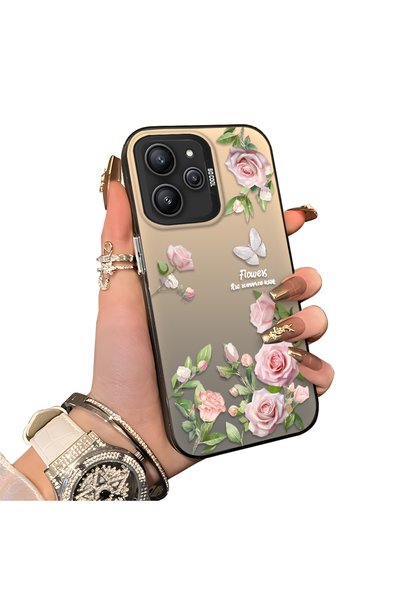CHICASELUX حافظة Redmi 12 4G/5G المتوافقة مع تقنية 5G، بتصميم فراشة وردية أني...