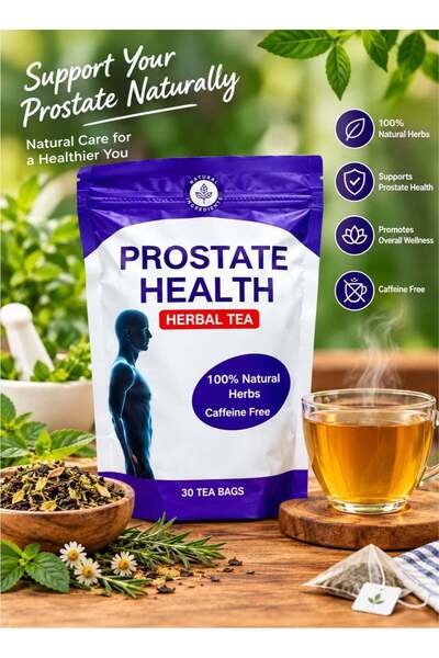 PROSTATE HEALTH Herbal Tea, 100% Natural Herbs, Caffeine Free, 30 Tea Bags