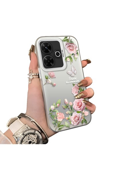 CHICASELUX حافظة فراشة وردية أنيقة متوافقة مع Redmi 13/13X، هيكل نحيف يناسب ا...
