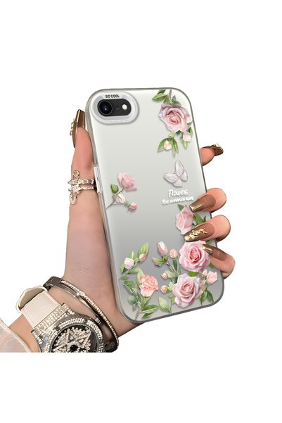 CHICASELUX حافظة فراشة وردية أنيقة متوافقة مع هاتف iPhone 7/8/SE 2020 2022، ه...