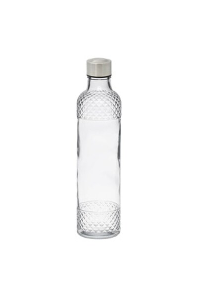 OEM Sticla pentru Apa de Sticla Model Diamond cu Capac cu Filet Metalic 1l