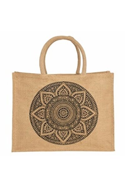 OEM Sacosa Textila Bej cu Imprimeu Mandala 35x13x45cm - Sacose Reutilizabile ...