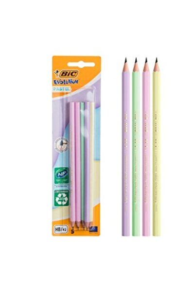 OEM Creioane HB de Culori Pastelate BIC - 5buc - Fara Radiera, Produse Scoala