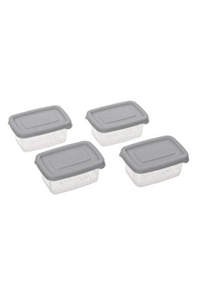 OEM Caserole din Plastic Transparent cu Capac Gri 120ml - 4buc - Bucatarie
