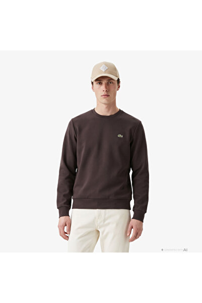 Lacoste Erkek Classic Fit Bisiklet Yaka Kahverengi Sweatshirt